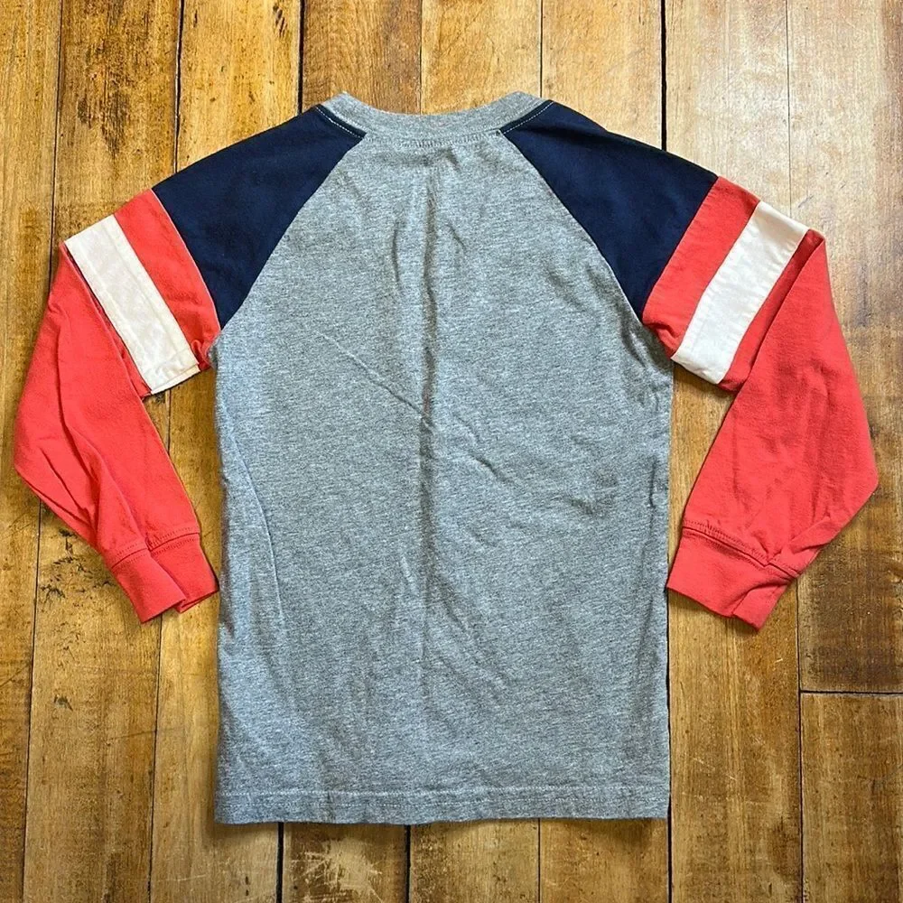 Carters long sleeve shirt size 6 Gray Raglan style boys cotton baseball spring